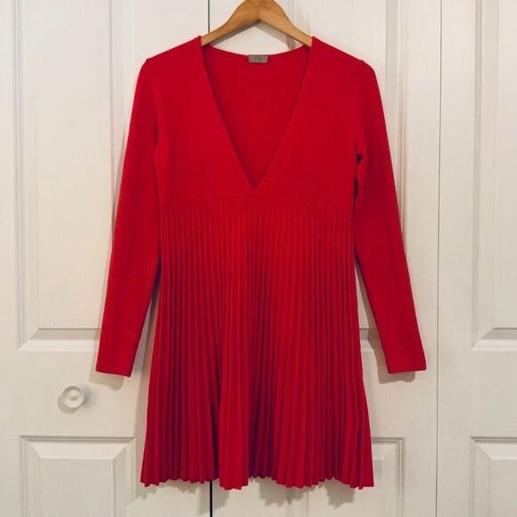 MRZ Pink Wool Blend V Neck Sweater Dress Medium - Picture 1 of 10